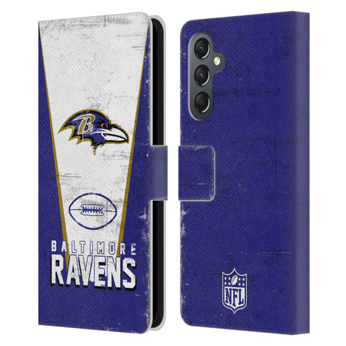 NFL Baltimore Ravens Logo Art Banner Leather Book Wallet Case Cover For Samsung Galaxy A25 5G