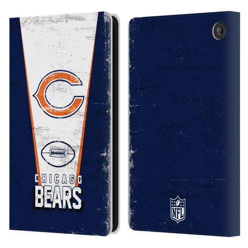 NFL Chicago Bears Logo Art Banner Leather Book Wallet Case Cover For Amazon Fire 7 2022