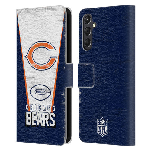 NFL Chicago Bears Logo Art Banner Leather Book Wallet Case Cover For Samsung Galaxy A24 4G / M34 5G
