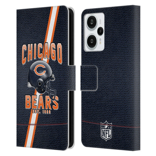 NFL Chicago Bears Logo Art Football Stripes Leather Book Wallet Case Cover For Xiaomi Redmi Note 12T