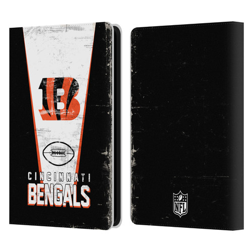 NFL Cincinnati Bengals Logo Art Banner Leather Book Wallet Case Cover For Amazon Kindle Paperwhite 5 (2021)
