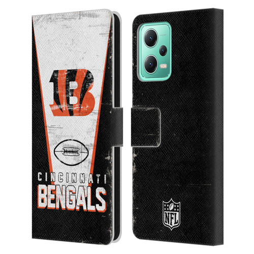 NFL Cincinnati Bengals Logo Art Banner Leather Book Wallet Case Cover For Xiaomi Redmi Note 12 5G