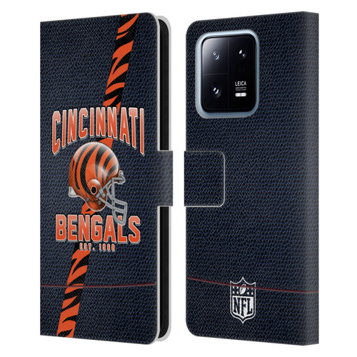 NFL Cincinnati Bengals Logo Art Football Stripes Leather Book Wallet Case Cover For Xiaomi 13 Pro 5G