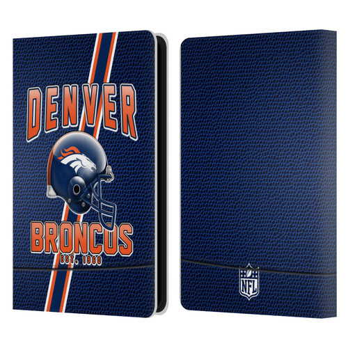 NFL Denver Broncos Logo Art Football Stripes Leather Book Wallet Case Cover For Amazon Kindle Paperwhite 5 (2021)