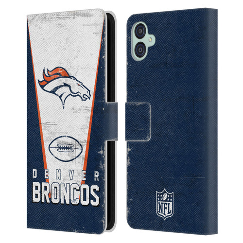NFL Denver Broncos Logo Art Banner Leather Book Wallet Case Cover For Samsung Galaxy M04 5G / A04e