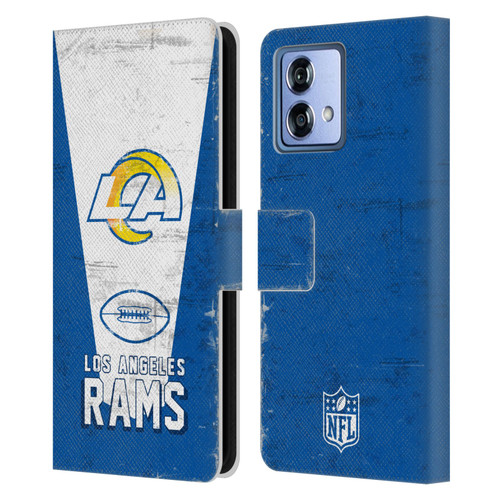 NFL Los Angeles Rams Logo Art Banner 100th Leather Book Wallet Case Cover For Motorola Moto G84 5G