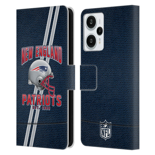 NFL New England Patriots Logo Art Football Stripes Leather Book Wallet Case Cover For Xiaomi Redmi Note 12T