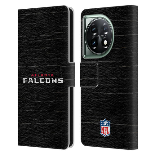 NFL Atlanta Falcons Logo Distressed Look Leather Book Wallet Case Cover For OnePlus 11 5G