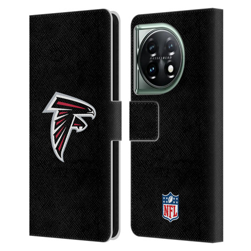 NFL Atlanta Falcons Logo Plain Leather Book Wallet Case Cover For OnePlus 11 5G