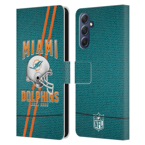 NFL Miami Dolphins Logo Art Football Stripes Leather Book Wallet Case Cover For Samsung Galaxy M54 5G