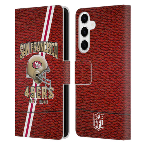 NFL San Francisco 49ers Logo Art Football Stripes Leather Book Wallet Case Cover For Samsung Galaxy S24+ 5G