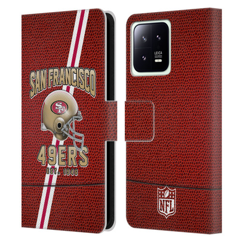 NFL San Francisco 49ers Logo Art Football Stripes Leather Book Wallet Case Cover For Xiaomi 13 5G