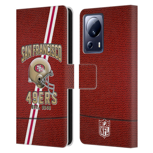 NFL San Francisco 49ers Logo Art Football Stripes Leather Book Wallet Case Cover For Xiaomi 13 Lite 5G