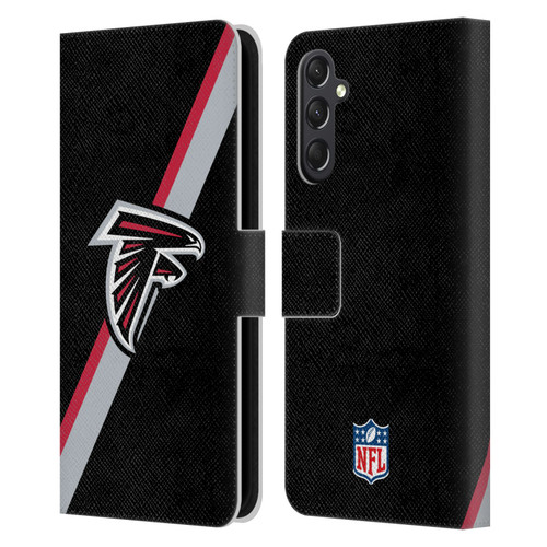 NFL Atlanta Falcons Logo Stripes Leather Book Wallet Case Cover For Samsung Galaxy A24 4G / M34 5G