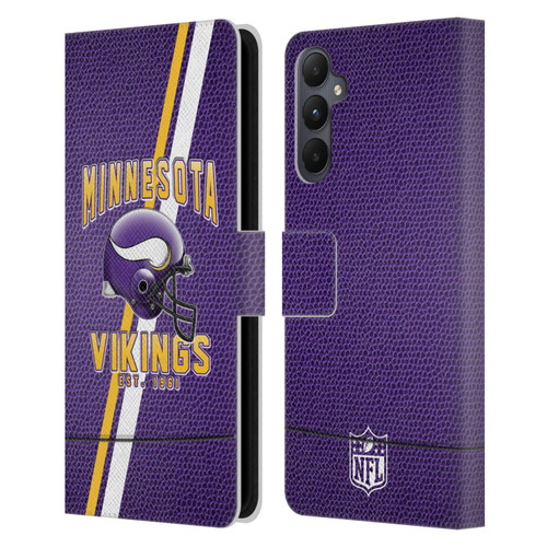 NFL Minnesota Vikings Logo Art Football Stripes Leather Book Wallet Case Cover For Samsung Galaxy A05s