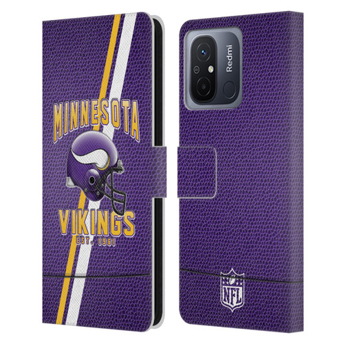 NFL Minnesota Vikings Logo Art Football Stripes Leather Book Wallet Case Cover For Xiaomi Redmi 12C
