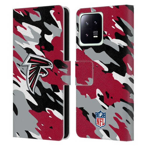 NFL Atlanta Falcons Logo Camou Leather Book Wallet Case Cover For Xiaomi 13 5G