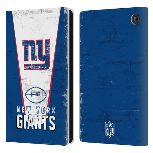 NFL New York Giants Logo Art Banner Leather Book Wallet Case Cover For Amazon Fire 7 2022
