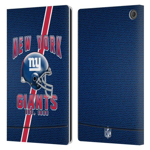 NFL New York Giants Logo Art Football Stripes Leather Book Wallet Case Cover For Amazon Fire Max 11 2023