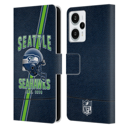 NFL Seattle Seahawks Logo Art Football Stripes Leather Book Wallet Case Cover For Xiaomi Redmi Note 12T