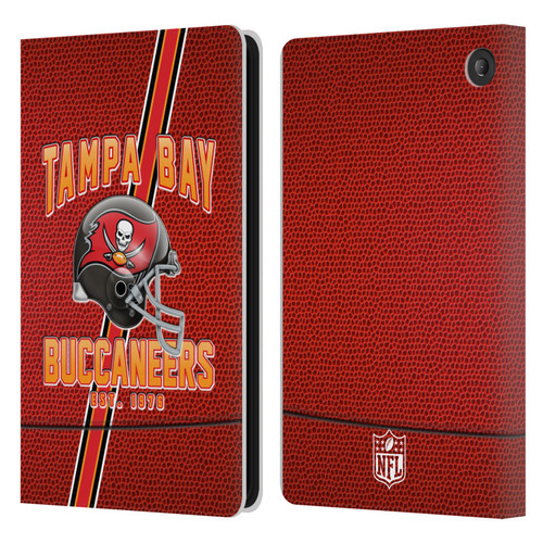 NFL Tampa Bay Buccaneers Logo Art Football Stripes Leather Book Wallet Case Cover For Amazon Fire 7 2022