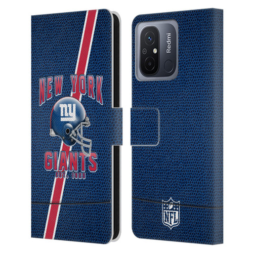 NFL New York Giants Logo Art Football Stripes Leather Book Wallet Case Cover For Xiaomi Redmi 12C