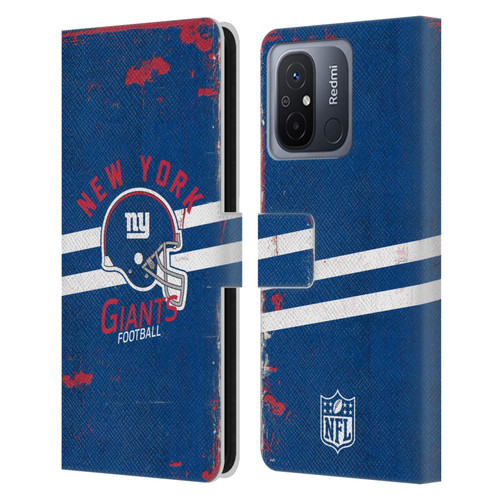 NFL New York Giants Logo Art Helmet Distressed Leather Book Wallet Case Cover For Xiaomi Redmi 12C