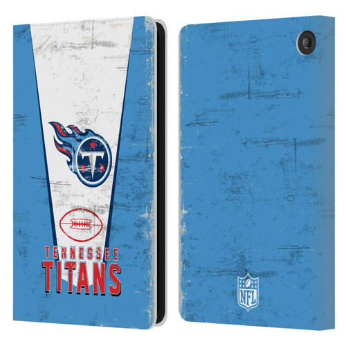 NFL Tennessee Titans Logo Art Banner Leather Book Wallet Case Cover For Amazon Fire 7 2022