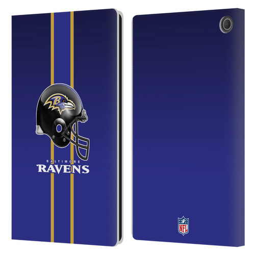 NFL Baltimore Ravens Logo Helmet Leather Book Wallet Case Cover For Amazon Fire Max 11 2023