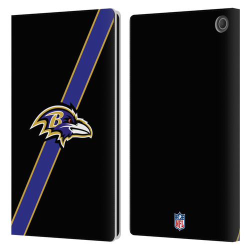NFL Baltimore Ravens Logo Stripes Leather Book Wallet Case Cover For Amazon Fire Max 11 2023
