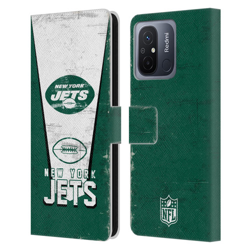 NFL New York Jets Logo Art Banner Leather Book Wallet Case Cover For Xiaomi Redmi 12C