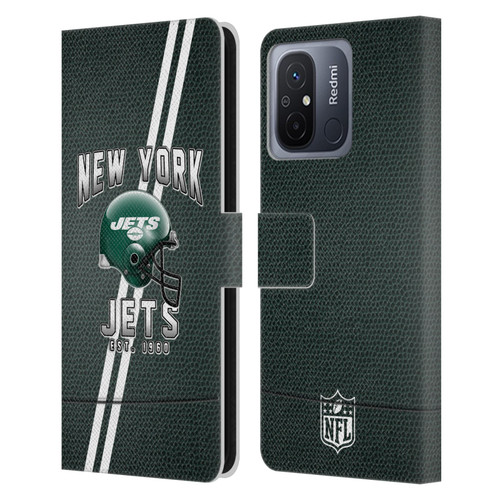 NFL New York Jets Logo Art Football Stripes Leather Book Wallet Case Cover For Xiaomi Redmi 12C