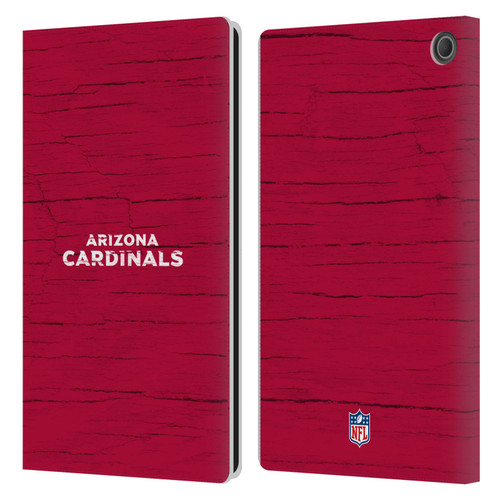NFL Arizona Cardinals Logo Distressed Look Leather Book Wallet Case Cover For Amazon Fire Max 11 2023