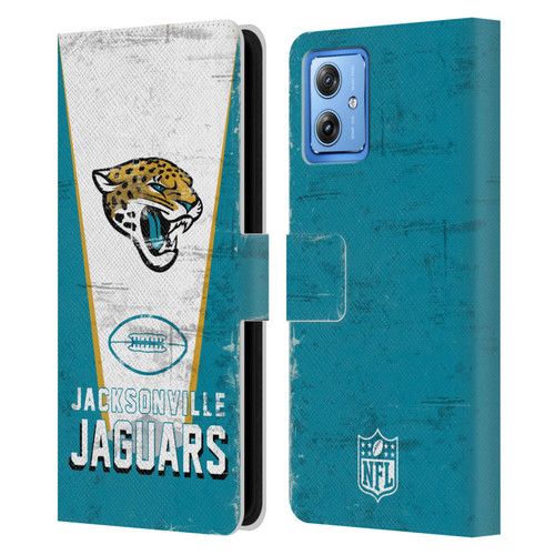 NFL Jacksonville Jaguars Logo Art Banner Leather Book Wallet Case Cover For Motorola Moto G54 5G