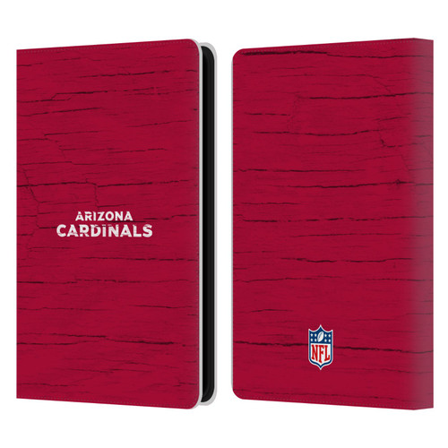 NFL Arizona Cardinals Logo Distressed Look Leather Book Wallet Case Cover For Amazon Kindle Paperwhite 5 (2021)