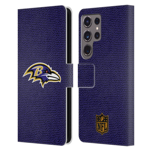 NFL Baltimore Ravens Logo Football Leather Book Wallet Case Cover For Samsung Galaxy S24 Ultra 5G
