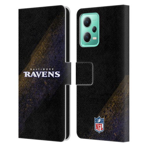 NFL Baltimore Ravens Logo Blur Leather Book Wallet Case Cover For Xiaomi Redmi Note 12 5G