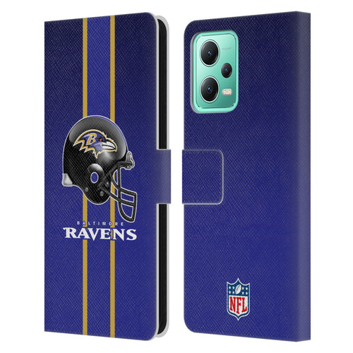 NFL Baltimore Ravens Logo Helmet Leather Book Wallet Case Cover For Xiaomi Redmi Note 12 5G
