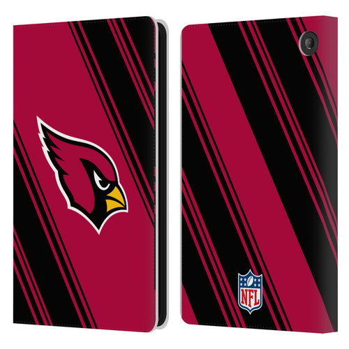 NFL Arizona Cardinals Artwork Stripes Leather Book Wallet Case Cover For Amazon Fire 7 2022