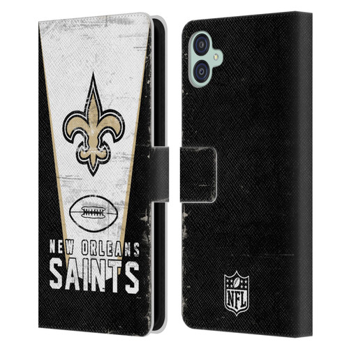 NFL New Orleans Saints Logo Art Banner Leather Book Wallet Case Cover For Samsung Galaxy M04 5G / A04e