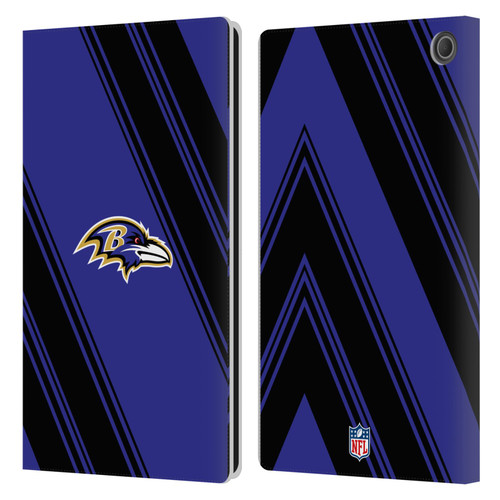 NFL Baltimore Ravens Artwork Stripes Leather Book Wallet Case Cover For Amazon Fire Max 11 2023