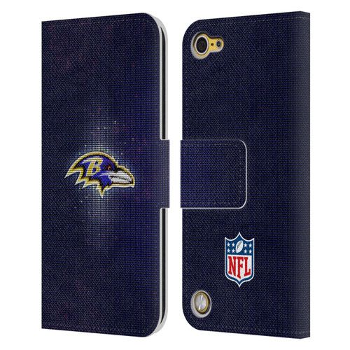 NFL Baltimore Ravens Artwork LED Leather Book Wallet Case Cover For Apple iPod Touch 5G 5th Gen