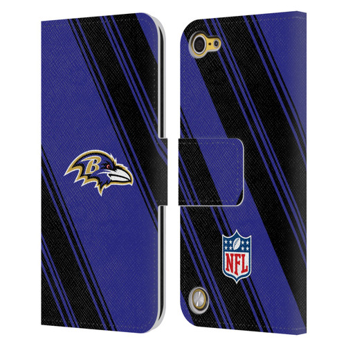 NFL Baltimore Ravens Artwork Stripes Leather Book Wallet Case Cover For Apple iPod Touch 5G 5th Gen