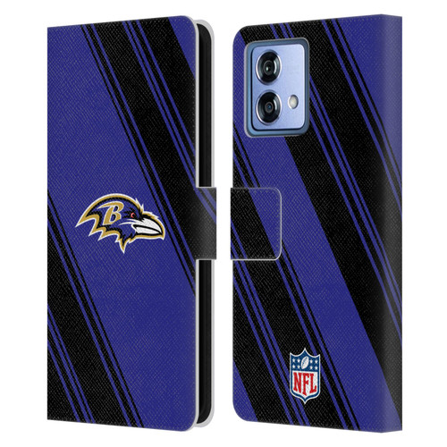 NFL Baltimore Ravens Artwork Stripes Leather Book Wallet Case Cover For Motorola Moto G84 5G