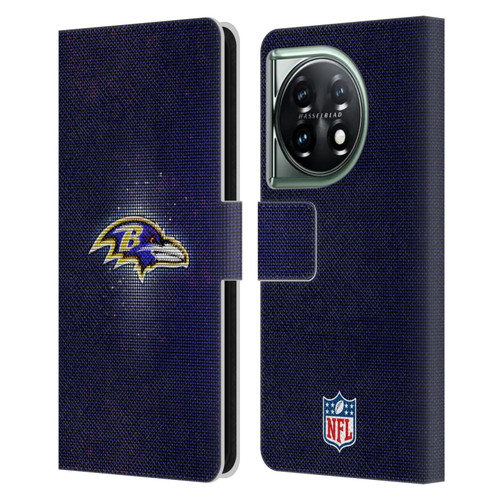 NFL Baltimore Ravens Artwork LED Leather Book Wallet Case Cover For OnePlus 11 5G