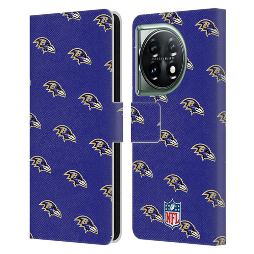 NFL Baltimore Ravens Artwork Patterns Leather Book Wallet Case Cover For OnePlus 11 5G