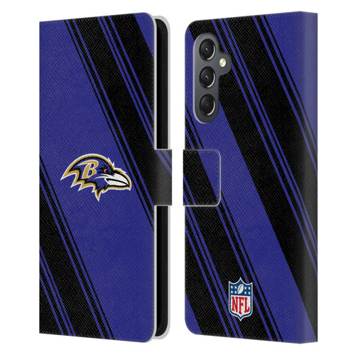 NFL Baltimore Ravens Artwork Stripes Leather Book Wallet Case Cover For Samsung Galaxy A25 5G