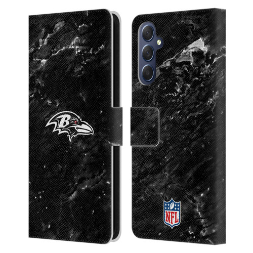 NFL Baltimore Ravens Artwork Marble Leather Book Wallet Case Cover For Samsung Galaxy M54 5G