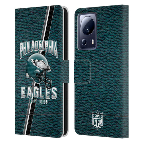 NFL Philadelphia Eagles Logo Art Football Stripes Leather Book Wallet Case Cover For Xiaomi 13 Lite 5G