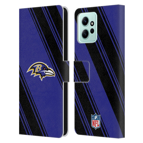 NFL Baltimore Ravens Artwork Stripes Leather Book Wallet Case Cover For Xiaomi Redmi 12